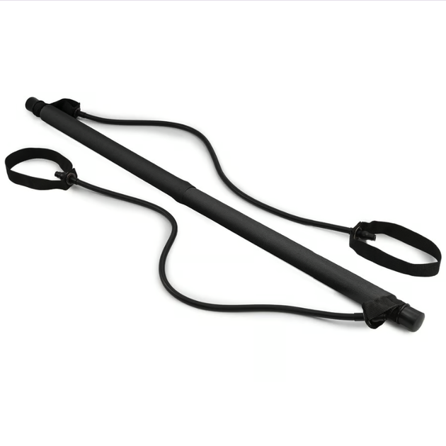 Тренировочная палка с эспандерами Hop-Sport HS-T090GS Black для пилатеса и фитнеса - изображение 3