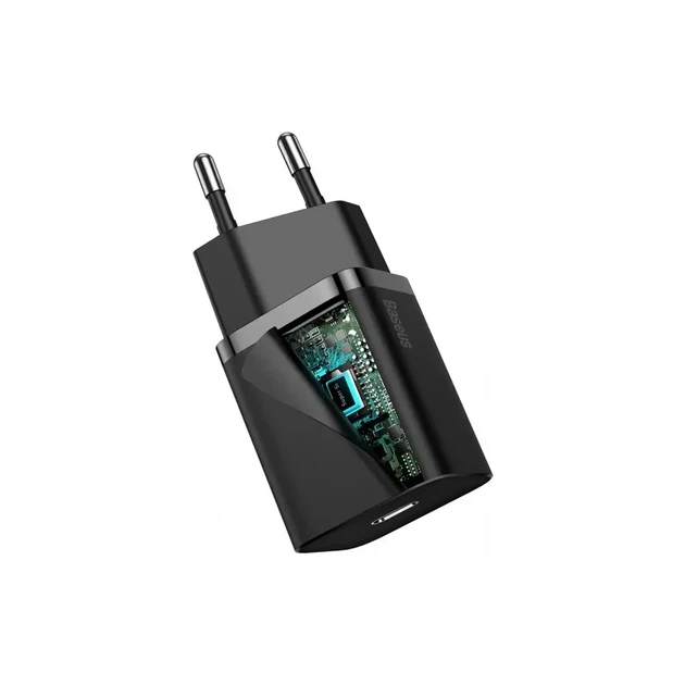 Мережевий зарядний пристрій BASEUS Type-C 20W Чорний (CCSUP-B01) - зображення 2