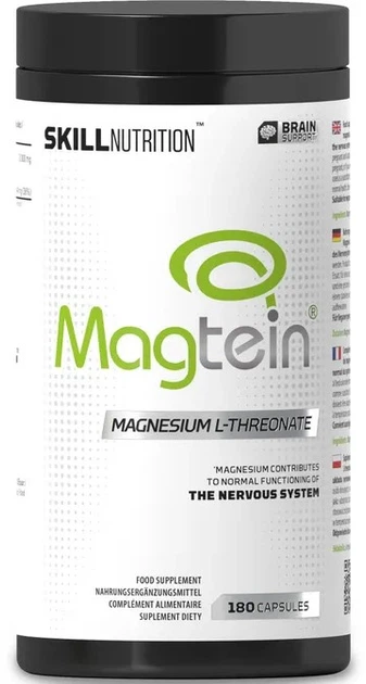 Magnez Skill Nutrition Magtein Magnesium L-Threonate 180 kapsułek (5904139926284) - obraz 1