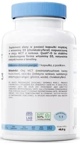 Witamina D3 Osavi Witamina D3 4000 IU 120 kapsułek miękkich (5904139920633) - obraz 2