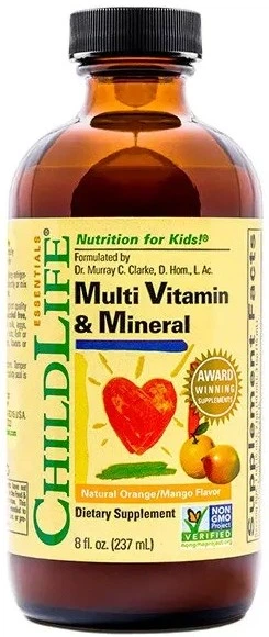 Kompleks witaminowo-mineralny dla dzieci ChildLife Multi Vitamin & Mineral w płynie 237 ml Pomarańcza – Mango (608274103009) - Zdjęcie 1 Kompleks witaminowo-mineralny dla dzieci ChildLife Multi Vitamin & Mineral w płynie 237 ml Pomarańcza – Mango (608274103009) - obraz 1