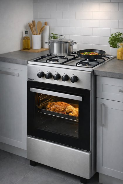 Плита газова Milano ML55G1/07 Inox 50×50 см, газ-контроль, духовка 46 л, 4 конфорки - зображення 2