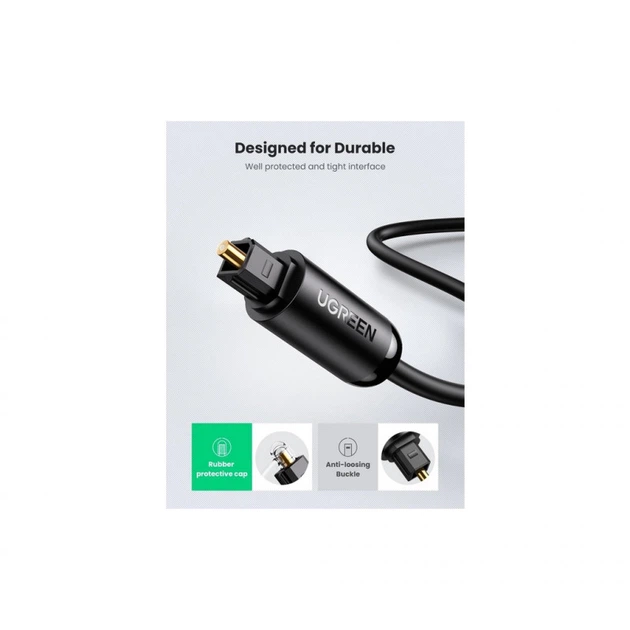 Кабель мультимедійний Optical Toslink 1.0m AV122 black Ugreen (70890) - зображення 5