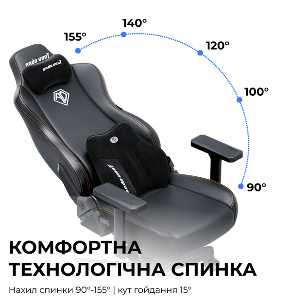 Кресло геймерское игровое Anda Seat Kaiser 3E XL до 180 кг Light Blue Fabric (AD23YC-XL-09-E-CF-E01) - Фото 13 Кресло геймерское игровое Anda Seat Kaiser 3E XL до 180 кг Light Blue Fabric (AD23YC-XL-09-E-CF-E01) - изображение 13