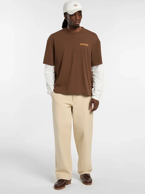 Longsleeve męski Dickies DK0A88JF0TB1 S Brązowy (800070354603) - obraz 3