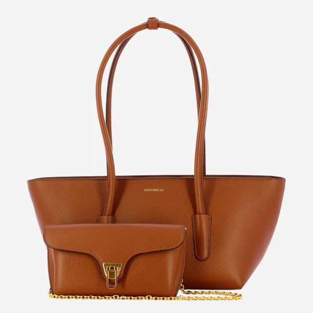 Torba damska skórzana Coccinelle E1T8A110301-W11 Brązowa (800070354183) - obraz 3