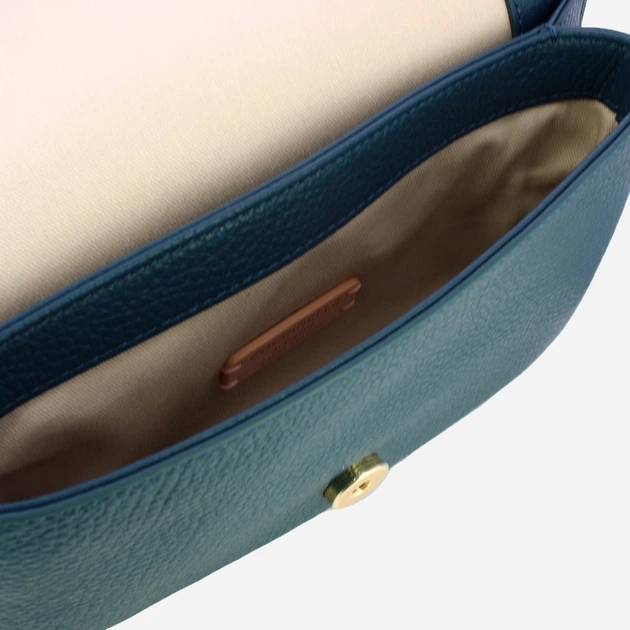 Сумка крос-боді через плече жіноча з натуральної шкіри маленька Coccinelle E5S00550201-B27 Синя (800070354230) - зображення 4