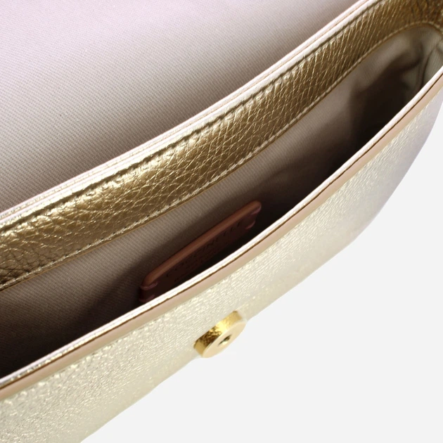 Сумка крос-боді через плече жіноча з натуральної шкіри маленька Coccinelle E5S00550201-J84 Золотиста (800070354231) - зображення 4