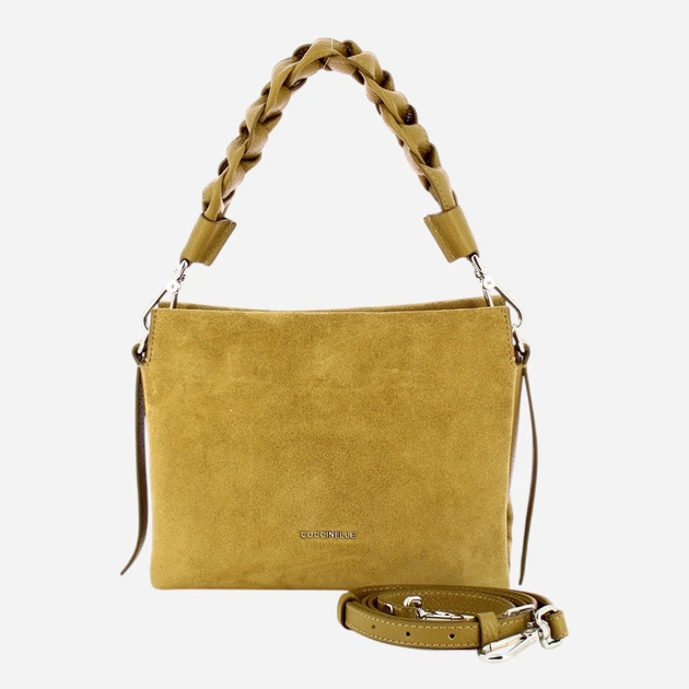 Сумка крос-боді через плече жіноча з натуральної шкіри маленька Coccinelle E1P6P580101-G43 Гірчична (800070354173) - зображення 4