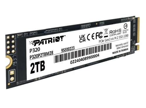 Твердотільний накопичувач SSD 2Tb, Patriot P320, PCI-E 3.0 x4, M.2 2280, 3D TLC, 3000/2200 МБ/с (P320P2TBM28) - изображение 3