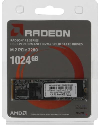 Твердотельный накопитель SSD 1Tb, AMD R3, PCI-E 3.0 x4, M.2 (R3MP31024G8) - изображение 4
