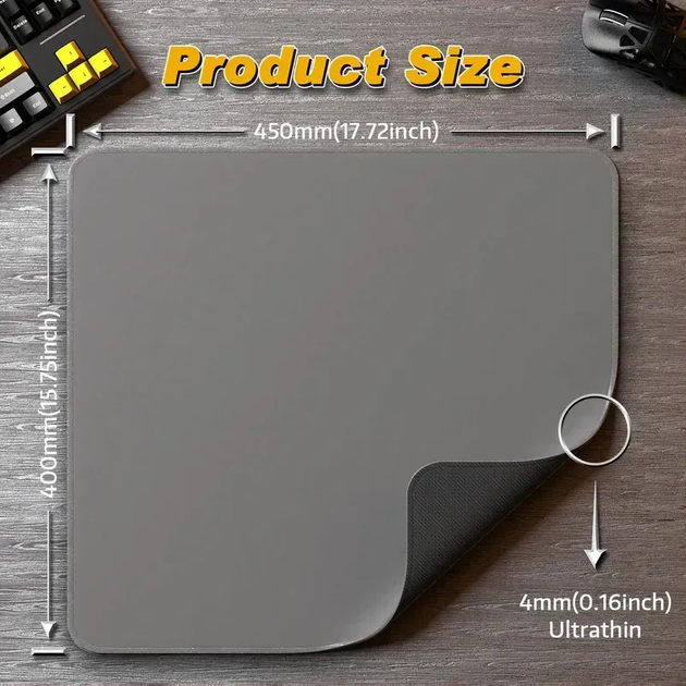 Ігровий килимок Attack Shark CM02 / 40*45 см / Grey - Фото 2 Ігровий килимок Attack Shark CM02 / 40*45 см / Grey - зображення 2
