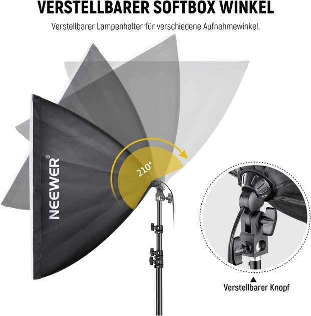 Комплект студійного світла Neewer 700W 60x60 см, LED лампи, 210 см b5 - зображення 2