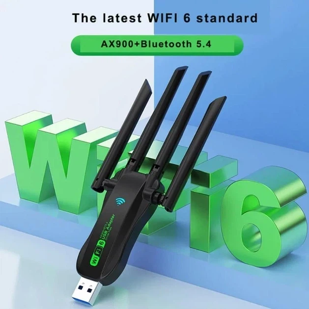 Адаптер WIFI6 адаптер AX900+Bluetooth 5.4 Plug and play. 4 Антенны - изображение 2