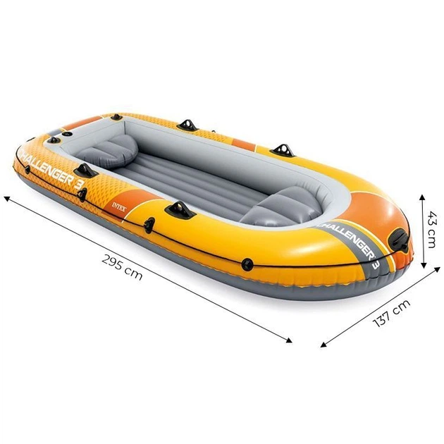Ponton dmuchany Intex Challenger 3 3-osobowy 295 x 137 x 43 cm Żółto-szary 66313 (6941057430614) - obraz 3