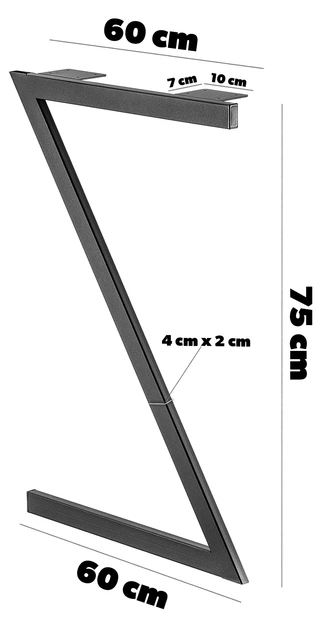 Ніжки столу Kadax Varetz 60 x 75 см K9673 Чорні (5903699492451) - зображення 6