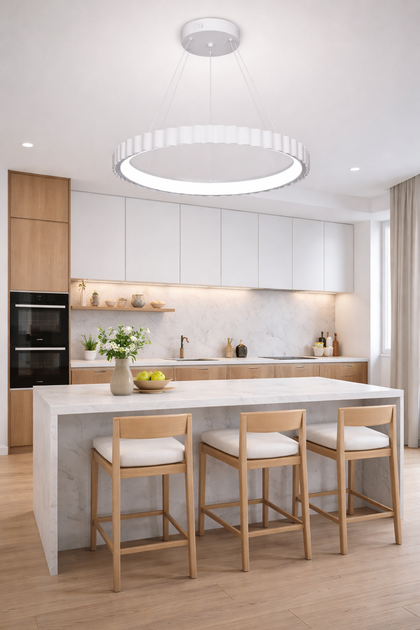 Люстра светодиодная подвесная кольцо 49 см 62W с пультом белая Sneha (99546077259/500 WH) - изображение 6