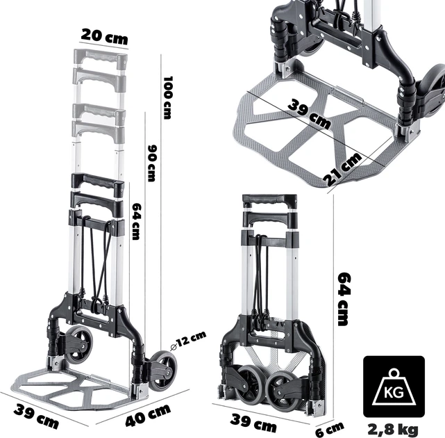 Wózek Kadax Borde transportowy składany 100 x 40 x 39 cm K10071 (5903699496572) - obraz 8
