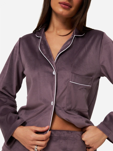 Пижама (рубашка + штаны) женская BARWA garments 0384/280 S Баклажановая (2113842801082) - Фото 5 Пижама (рубашка + штаны) женская BARWA garments 0384/280 S Баклажановая (2113842801082) - изображение 5