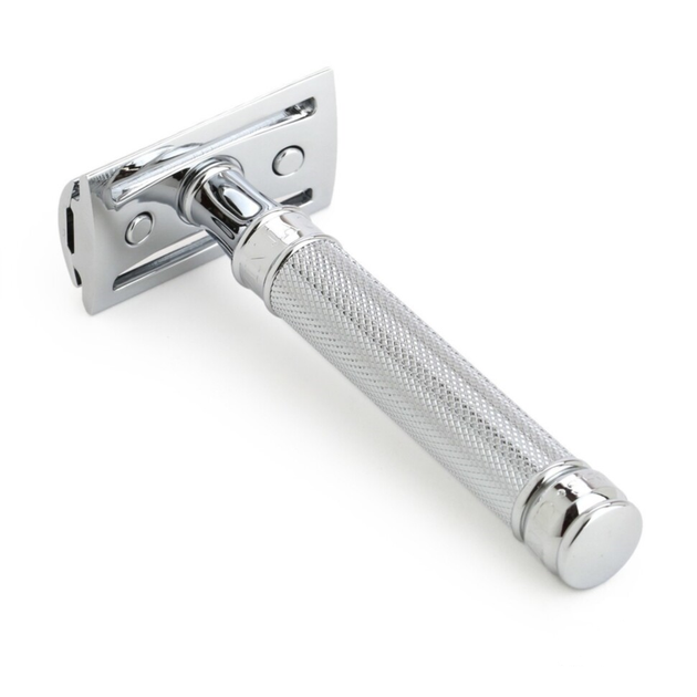 Бритва для гоління Т-подібна Edwin Jagger Knurled DE89KN14BL - изображение 2