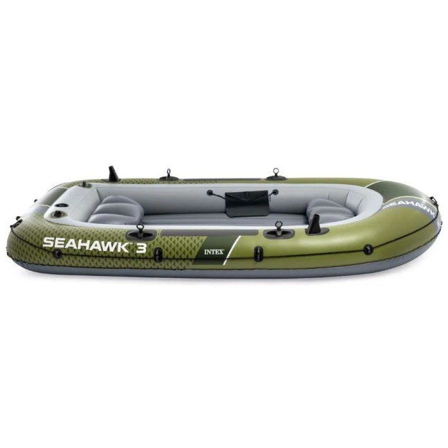 Ponton dmuchany Intex Seahawk 3 3-osobowy 295 x 137 x 43 cm Szaro-zielony 66333 (6941057430652) - obraz 4