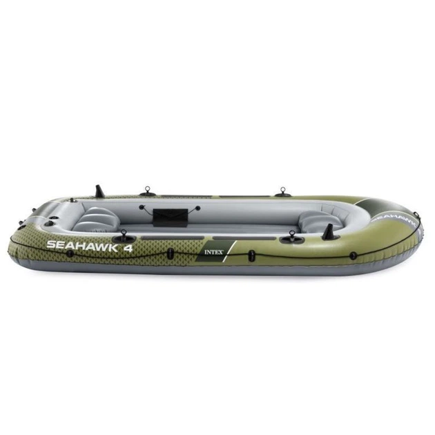 Ponton dmuchany Intex Seahawk 4 4-osobowy 351 x 145 x 48 cm Szaro-zielony 66334 (6941057430669) - obraz 3