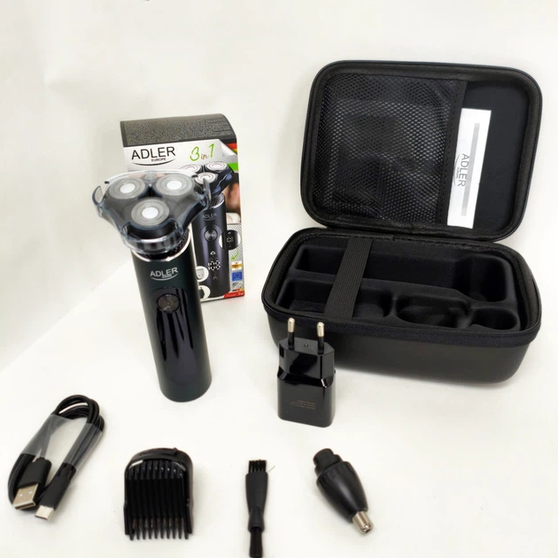 Чоловіча бритва 3 в 1 - USB + футляр Adler ADEG 2940 - зображення 4