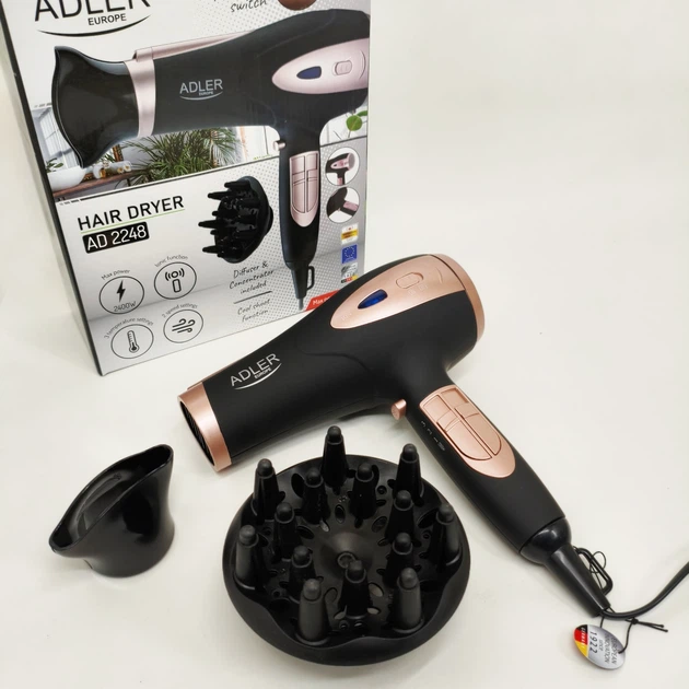 Фен для волосся з іонізацією Adler AD 2248 Black - зображення 3