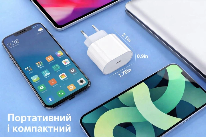 Комплект швидкого заряджання для Apple iPhone 8/X/11/12/13/14 Pro