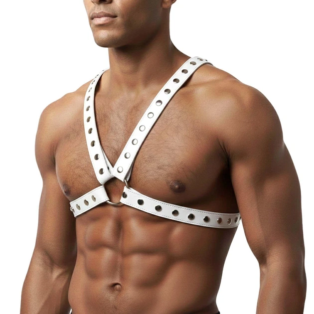 Мужская портупея Art of Sex - Spartacus, экокожа, цвет белый, размер L-2XL - Фото 1 Мужская портупея Art of Sex - Spartacus, экокожа, цвет белый, размер L-2XL - изображение 1