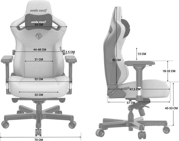 Кресло игровое Anda Seat Kaiser 3 Size L Black (AD12YDC-L-01-B-PV/C) (955555912270178) - Уценка - изображение 19
