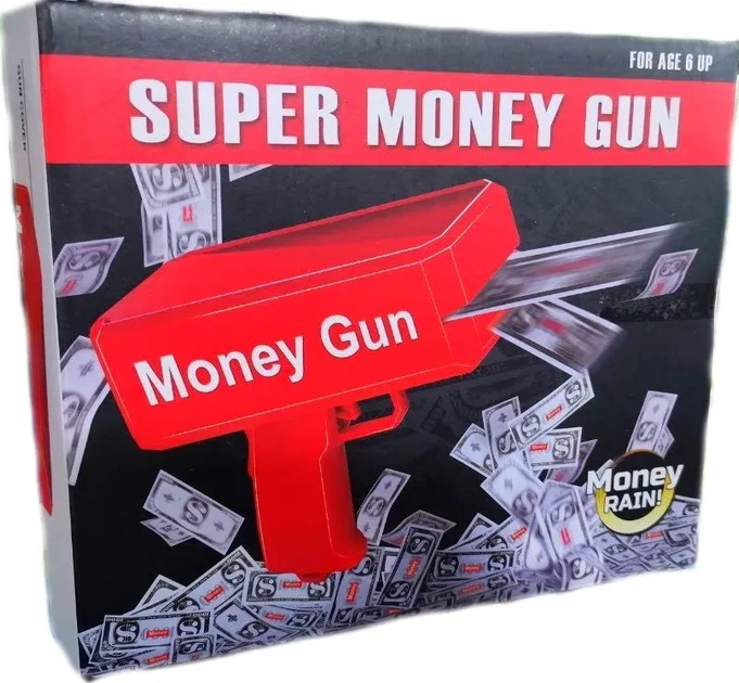 Денежный пистолет Деньгомет Super Money Gun Красный - Фото 2 Денежный пистолет Деньгомет Super Money Gun Красный - изображение 2