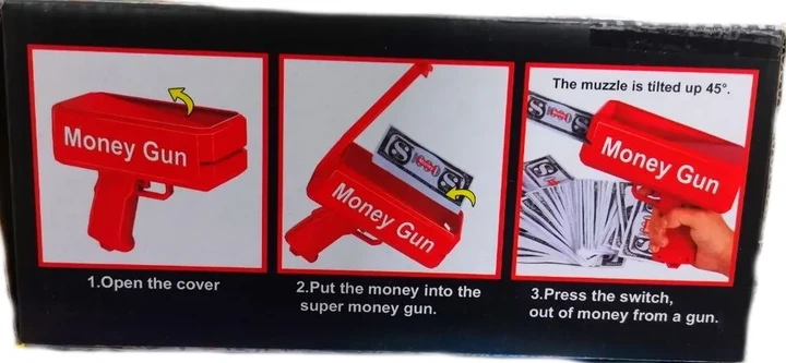 Денежный пистолет Деньгомет Super Money Gun Красный - Фото 4 Денежный пистолет Деньгомет Super Money Gun Красный - изображение 4