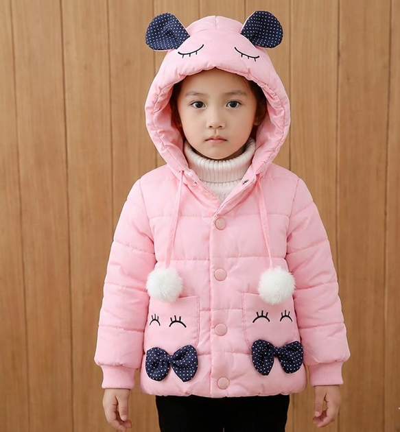 Демисезонная куртка с ушками Happy child 80 см розовая KY304 - изображение 5