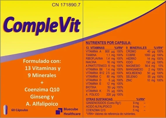 Suplement diety Bluecube Complevit 60 kapsułek (8437014181036) - obraz 3
