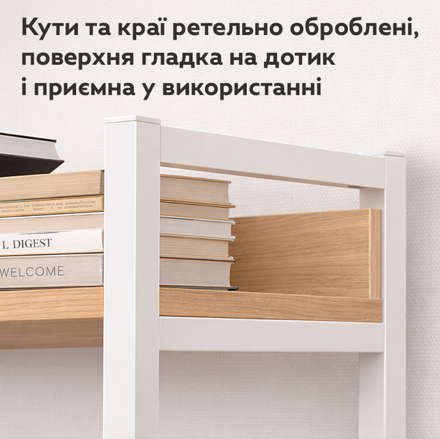 Книжковий стелаж Loft 80×30×112 см на 4 полиці G633AΩ White Oak - зображення 6
