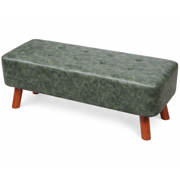 Лавка-пуф RIAS N119 с мягким сиденьем и деревянными ножками 80×30×36 см Dark Green (3_08170) - изображение 2