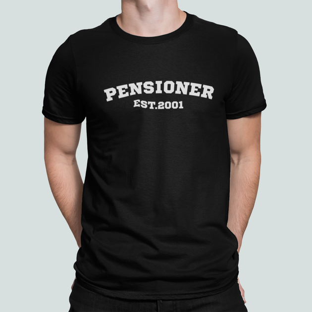 Мужская футболка Stedman с принтом Pensioner Est 2001 Пенсионер Черный L - Фото 1 Мужская футболка Stedman с принтом Pensioner Est 2001 Пенсионер Черный L - изображение 1