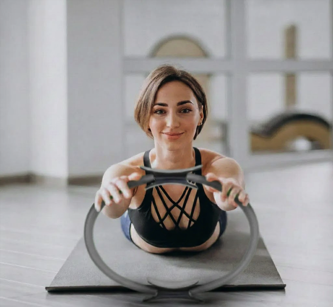 Кольцо для пилатеса Gymtek армированное стекловолокно 38см серый - Фото 2 Кольцо для пилатеса Gymtek армированное стекловолокно 38см серый - изображение 2