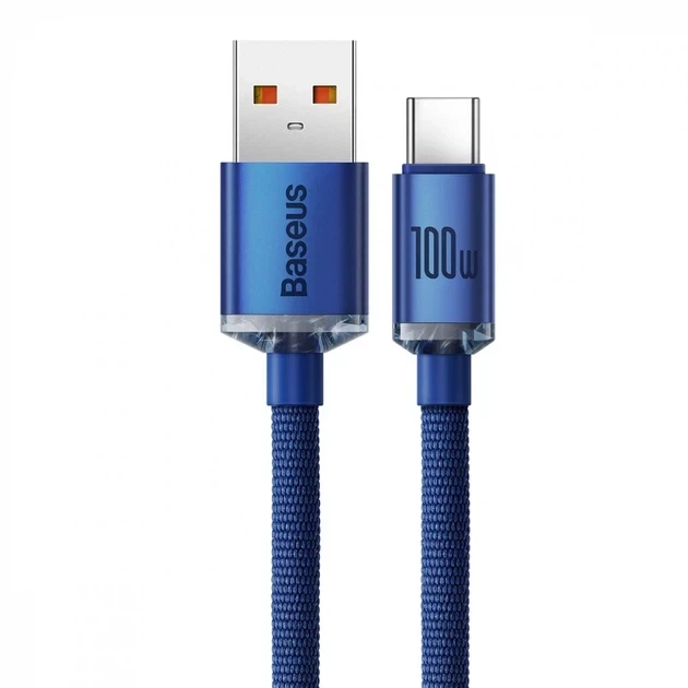 Кабель Baseus Crystal Shine Series Cable USB to Type-C 100W 1.2m CAJY000403 Blue - зображення 2