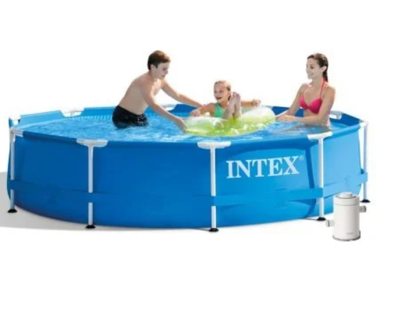 Бассейн каркасный Intex 305 х 76 см круглый, 4485 л, фильтр-насос 1250 л/ч, тент, подстилка - изображение 2