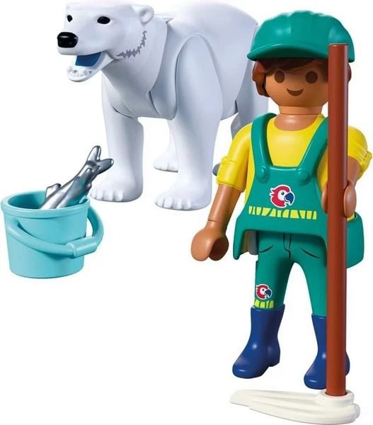 Набір іграшок Playmobil Animals and Friends Zoo: Полярний ведмідь і доглядач 72090 (4008789720900) - зображення 2