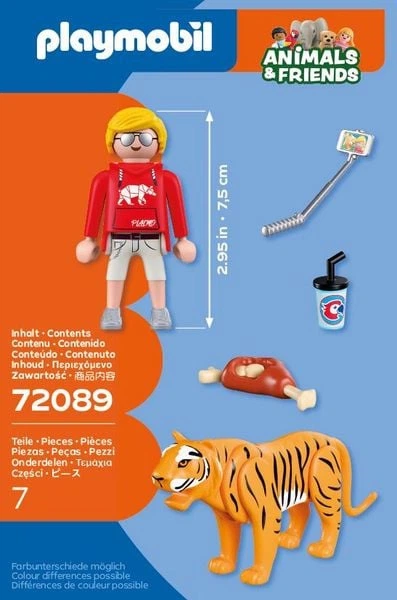 Набір іграшок Playmobil Animals and Friends Zoo: Тигр і відвідувач 72089 (4008789720894) - зображення 2