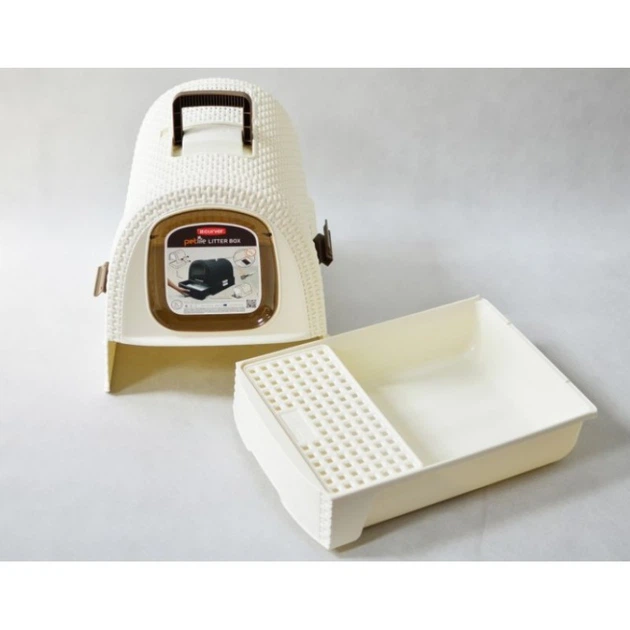 Туалет для кошек закрытый Curver Cat Litter box (00615) Кремовый - Фото 3 Туалет для кошек закрытый Curver Cat Litter box (00615) Кремовый - изображение 3
