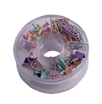 Набір канцелярських принад BUROMAX 5701, Donut Pastel (скріпки, біндери, кнопки), /BM.5701/ - Фото 2 Набір канцелярських принад BUROMAX 5701, Donut Pastel (скріпки, біндери, кнопки), /BM.5701/ - зображення 2