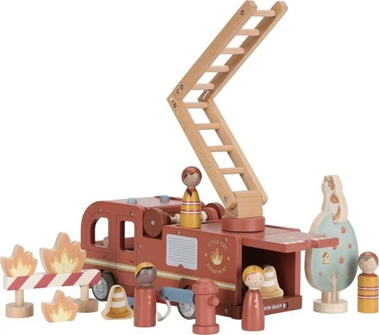 Zestaw do zabawy Little Dutch Wóz strażacki FSC LD2536 (8713291225367) - obraz 3