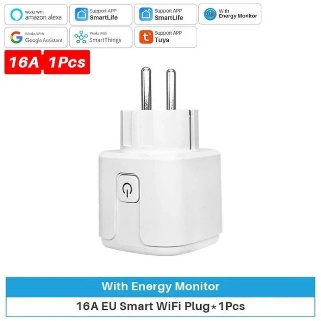 Wi-Fi розетка Tuya, Разумная розетка с Power monitor Смарт 16 Ампер! - изображение 2