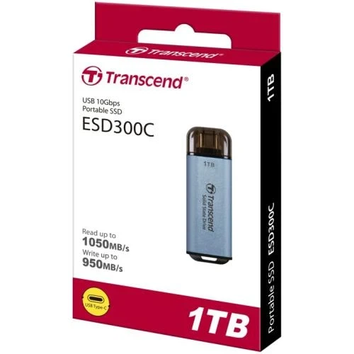 Внешний накопитель SSD, 1Tb, Transcend ESD300, Sky Blue (TS1TESD300C) - Фото 3 Внешний накопитель SSD, 1Tb, Transcend ESD300, Sky Blue (TS1TESD300C) - изображение 3