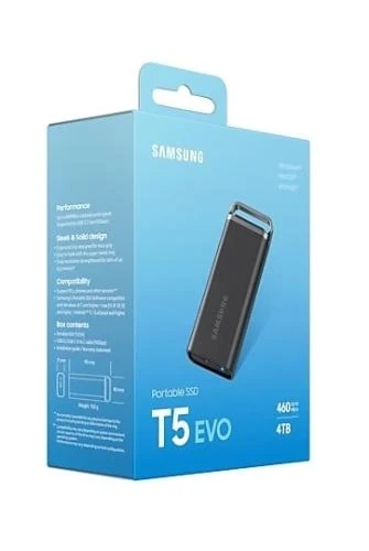 Зовнішній накопичувач SSD, 4Tb, Samsung T5 EVO, Black (MU-PH4T0S/EU) - зображення 7