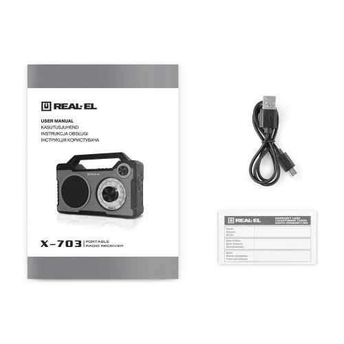 Портативный радиоприемник REAL-EL X-703 (EL121800002) REAL-EL EL121800002 994608 - Фото 9 Портативный радиоприемник REAL-EL X-703 (EL121800002) REAL-EL EL121800002 994608 - изображение 9